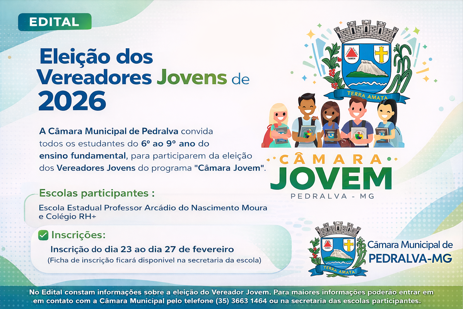 🎓✨ Vem aí o Vereador Jovem 2026!  