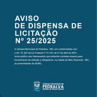 Aviso de Dispensa de Licitação