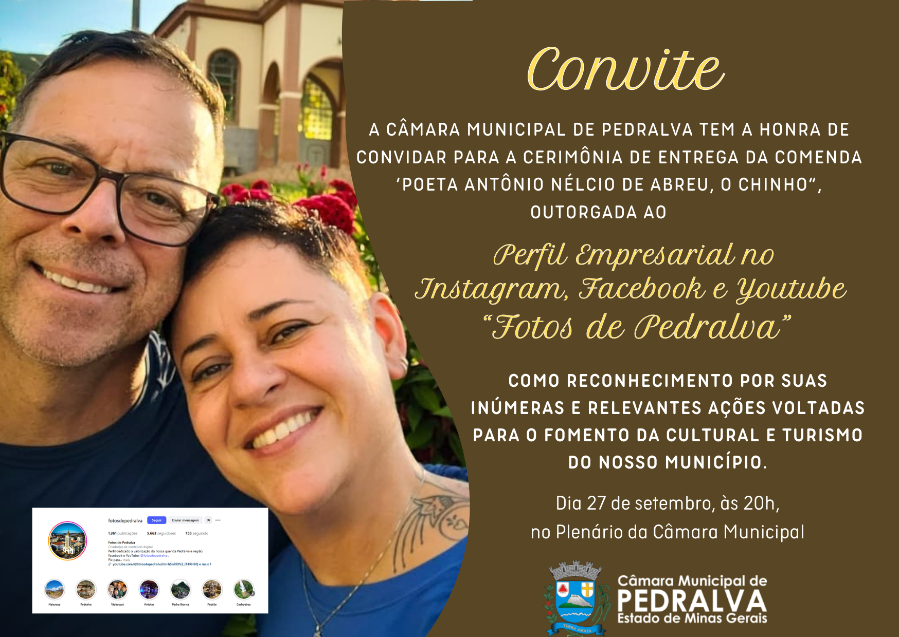 Câmara realizará Sessão Solene destinada à entrega da Comenda "Poeta Antônio Nélcio de Abreu, o Chinho".