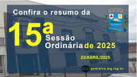 Resumo da 15ª Sessão Ordinária de 2025