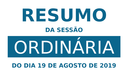 Resumo da 23ª Sessão Ordinária de 2019 Resumo da 23ª Sessão Ordinária de 2019
