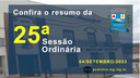 Resumo da 25ª Sessão Ordinária de 2023 Resumo da 25ª Sessão Ordinária de 2023