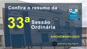 Resumo da 33ª Sessão Ordinária de 2023