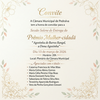 Sessão Solene de entrega do Prêmio Mulher-Cidadã “Agostinha de Barros Rangel – Dona Agostinha”.